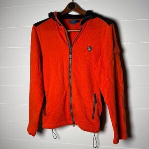 Polo by Ralph Lauren, Polo Active, Full Zip Hoodie, Size Medium, Orange & Black